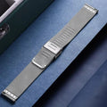 Silver stainless steel Milanese mesh watch band, 20mm