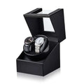 CAOWTAN Double Watch Winder - black leather box
