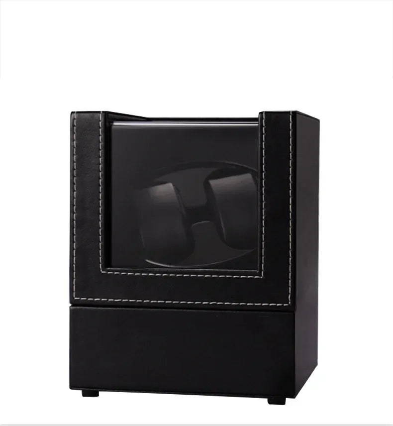CAOWTAN Double Watch Winder - black leather box