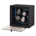 Embers Automatic Watch Winder - 4 slots, black wood grain with RGB light