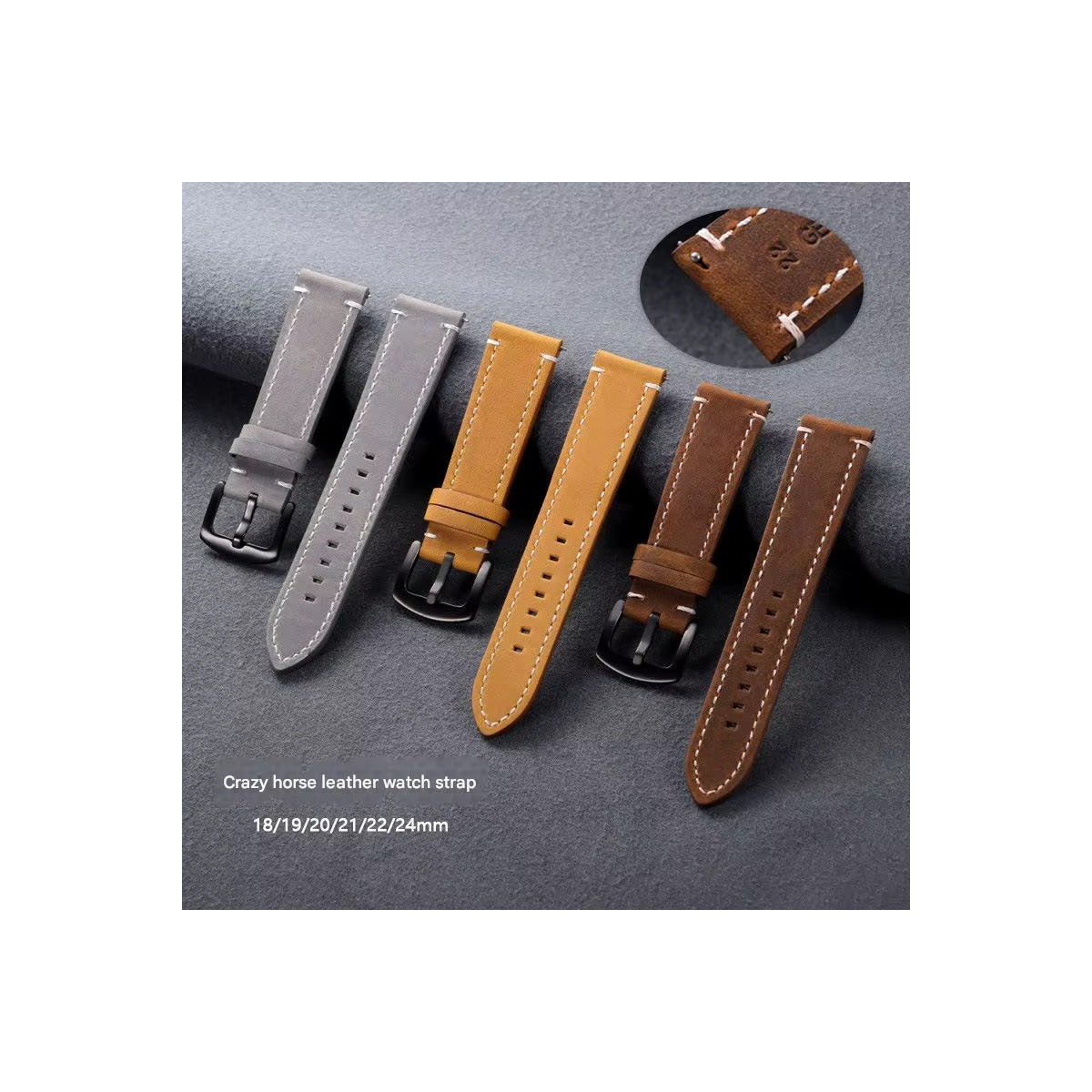 Crazy Horse Vintage Leather Watch Strap 1