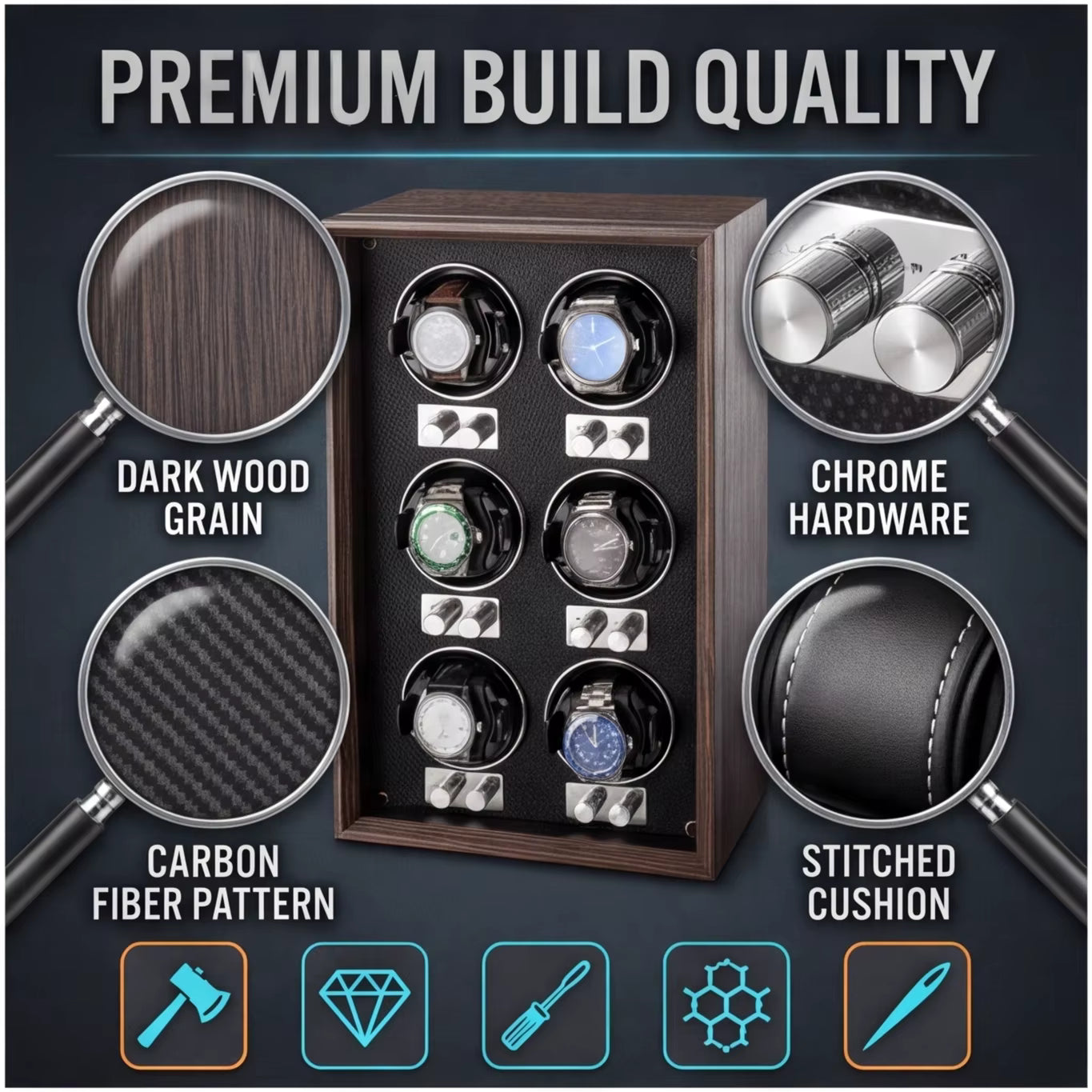 Lorvo 6-Slot Watch Winder