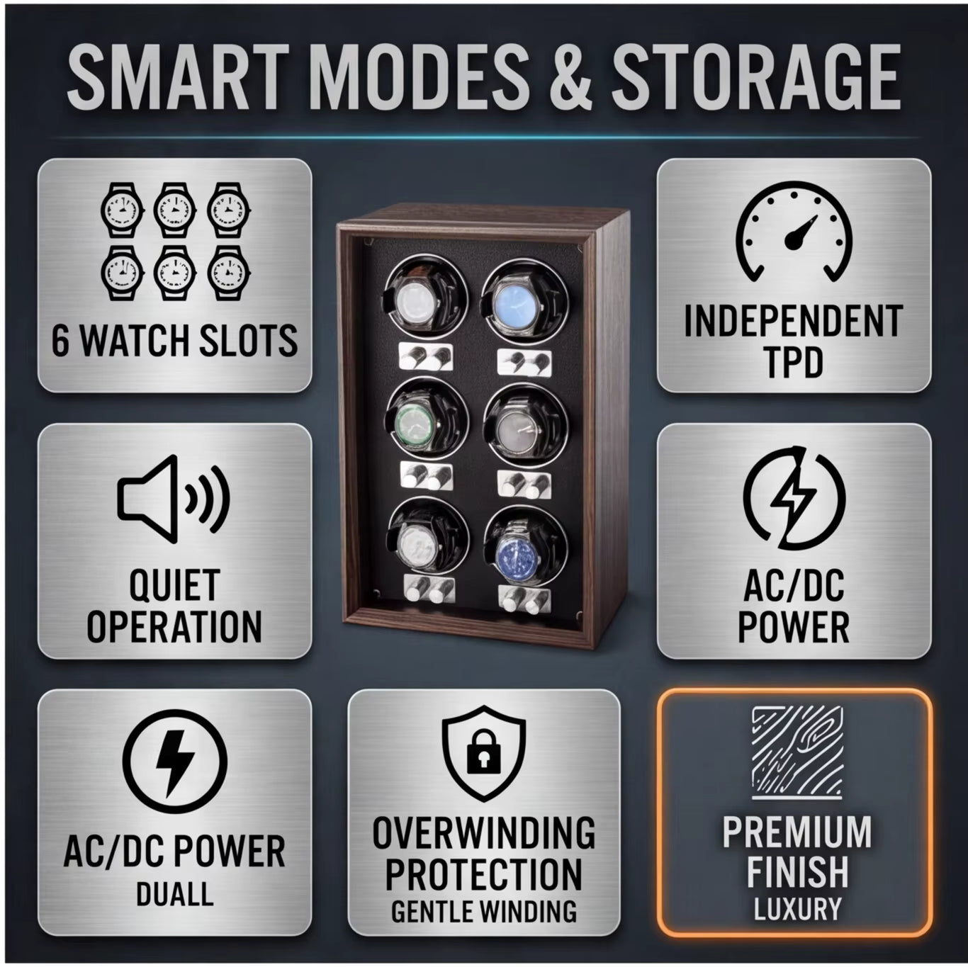 Lorvo 6-Slot Watch Winder
