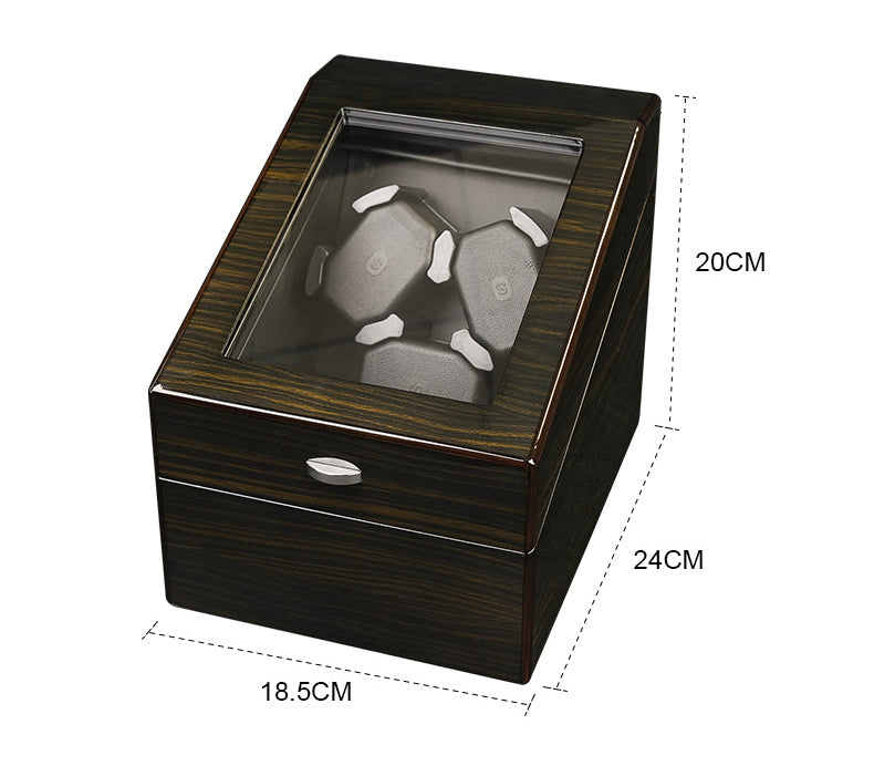 Automatic Watch Winder - wooden texture, blue LED